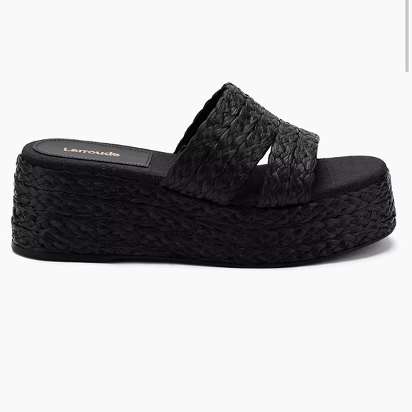 Larroude The Ash sandals handmade braided raffia in a flatform style Size 9 - Picture 13 of 13